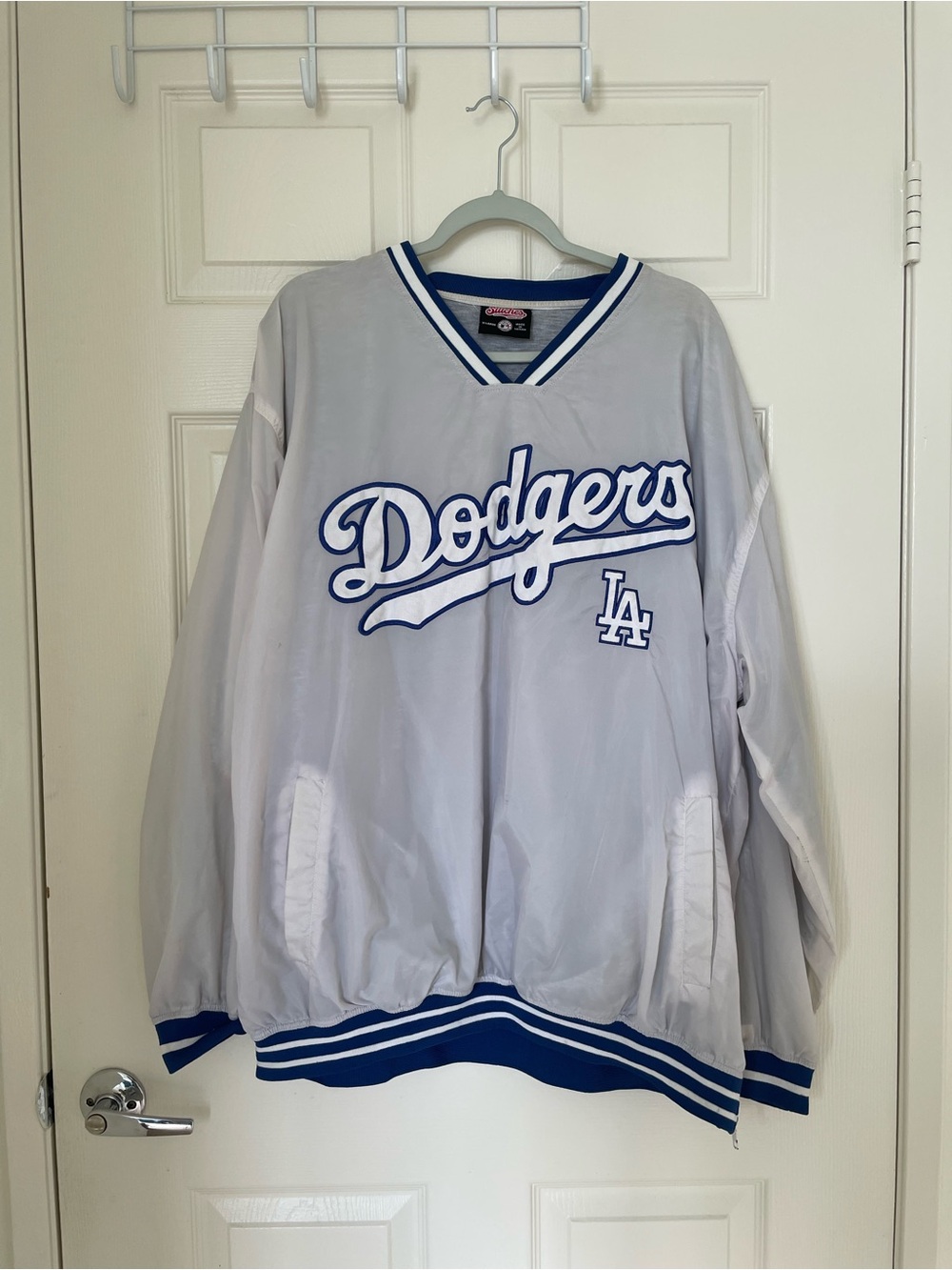 Vintage Los Angeles Dodgers Pullover Jacket - Gray/ White & Royal Blue
